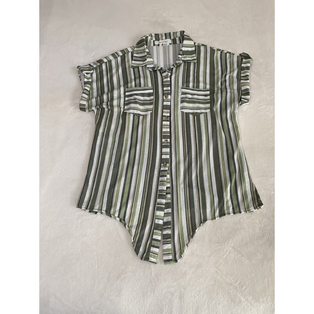 Eden & Olivia Women's Striped Top Blouse Shirt Size M